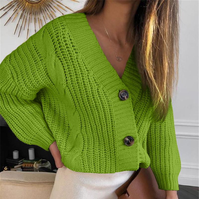 Knit Sweater Women Autumn Casual Long Sleeve Button Cardigan Knitted Sweaters Coat Femme Winter Warm Clothes